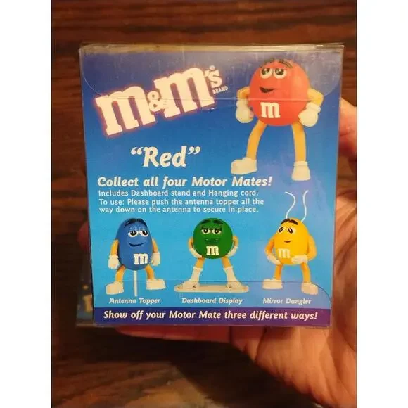 Vintage  2003 M&M’s Motor Mates Complete Set Red Yellow Blue Green Dash Ornament - Picture 2 of 2